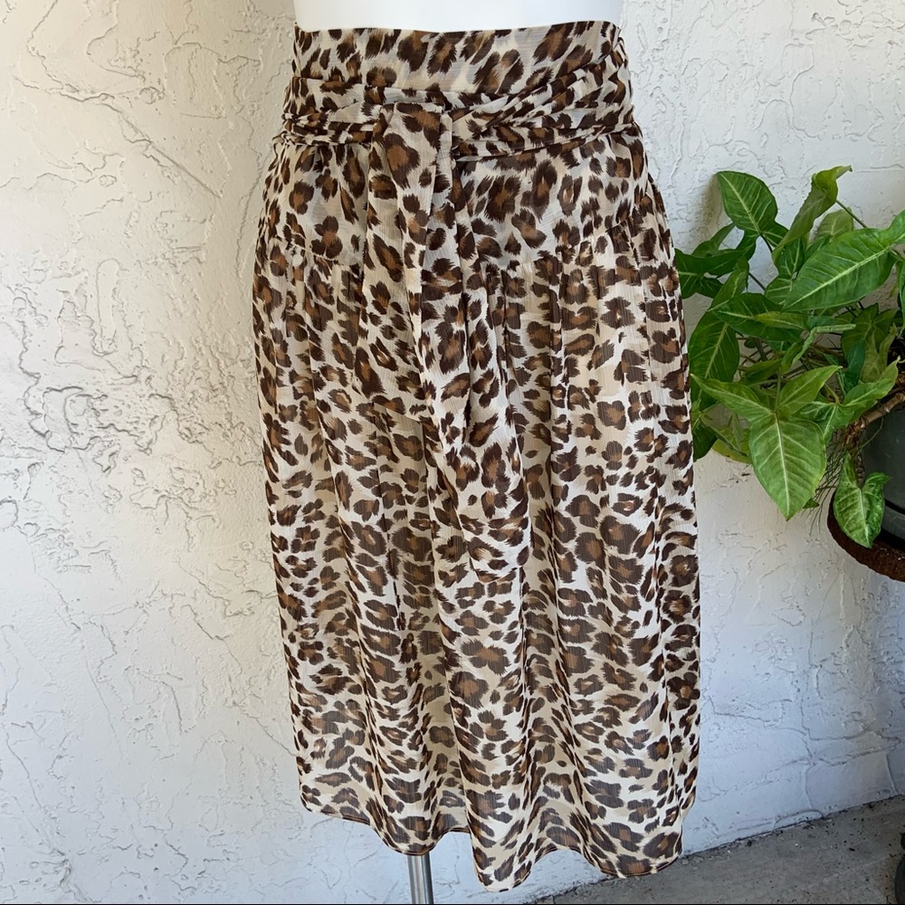 Chic VTG Wrap Animal Print Silky Skirt